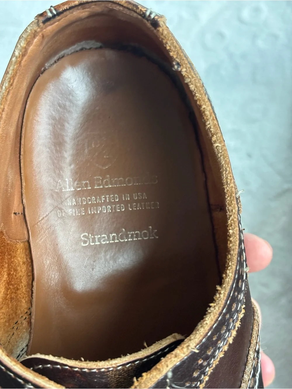 Allen Edmonds Strandmok Cap Toe Brogue Heritage Dark Brown Oxfords Size10/10,5